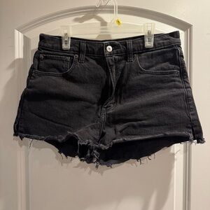 Abercrombie & Fitch Black Distressed Denim Cutoff Shorts